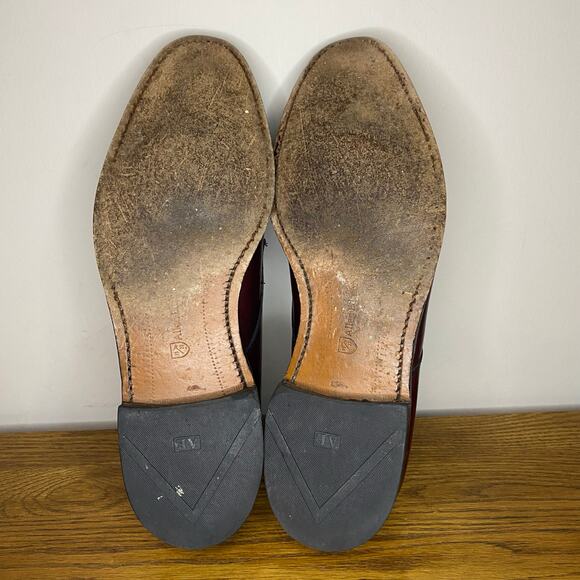 Allen Edmonds Clifton Derby Shoes Men Size 10 D Brown Cap Toe Brogue Leather USA - Picture 6 of 8